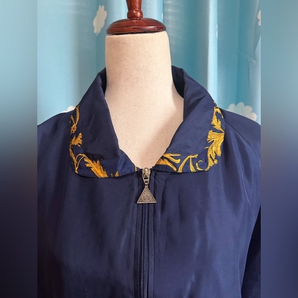 Vintage 80s silk baroque windbreaker- men's medium, women L - Picture 11 of 16